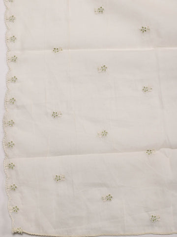 Neck Embroidered Cotton Unstitched Suit Piece With Dupatta