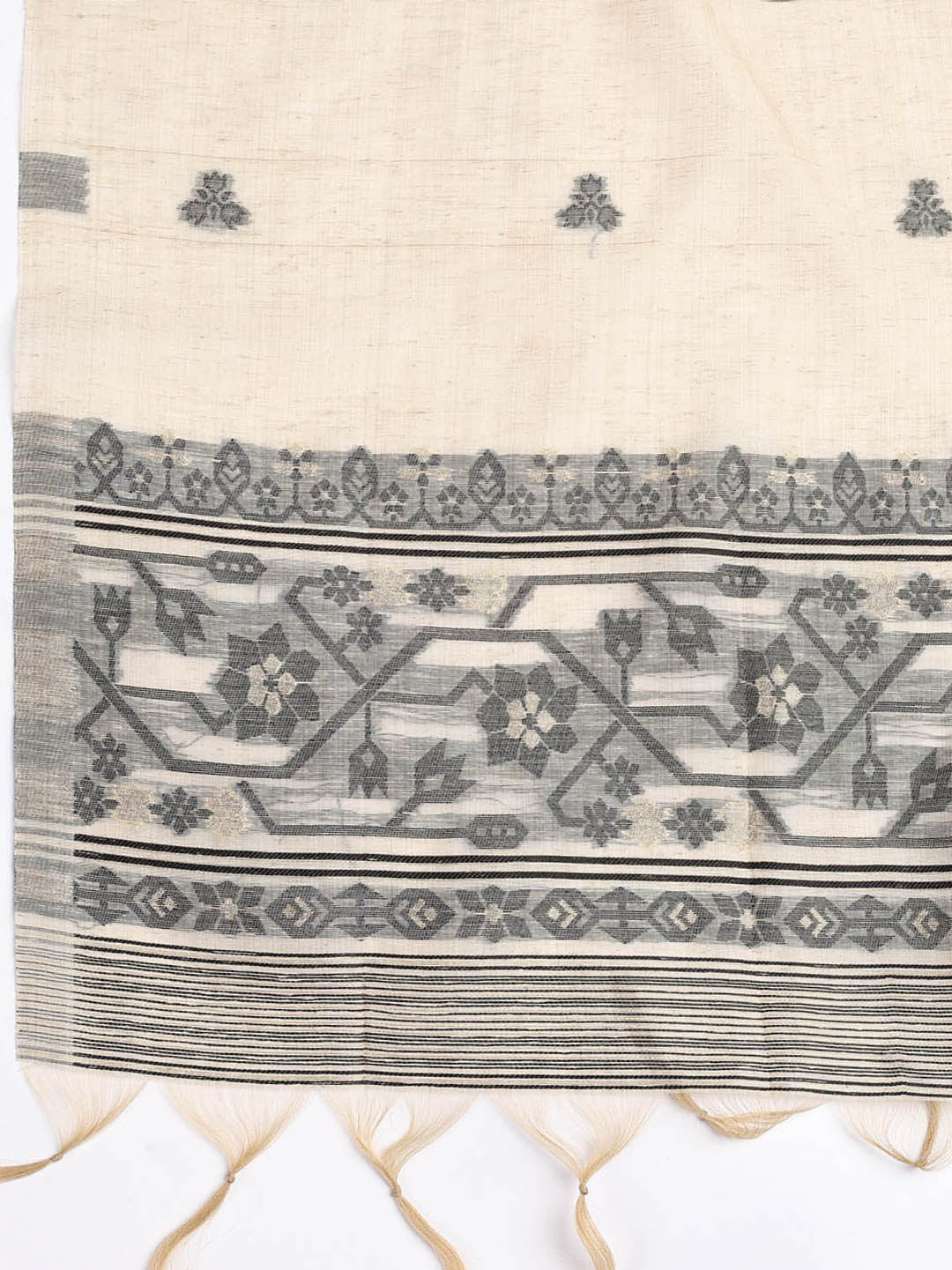 Embroidered Cotton Blend Unstitched Suit Piece With Dupatta
