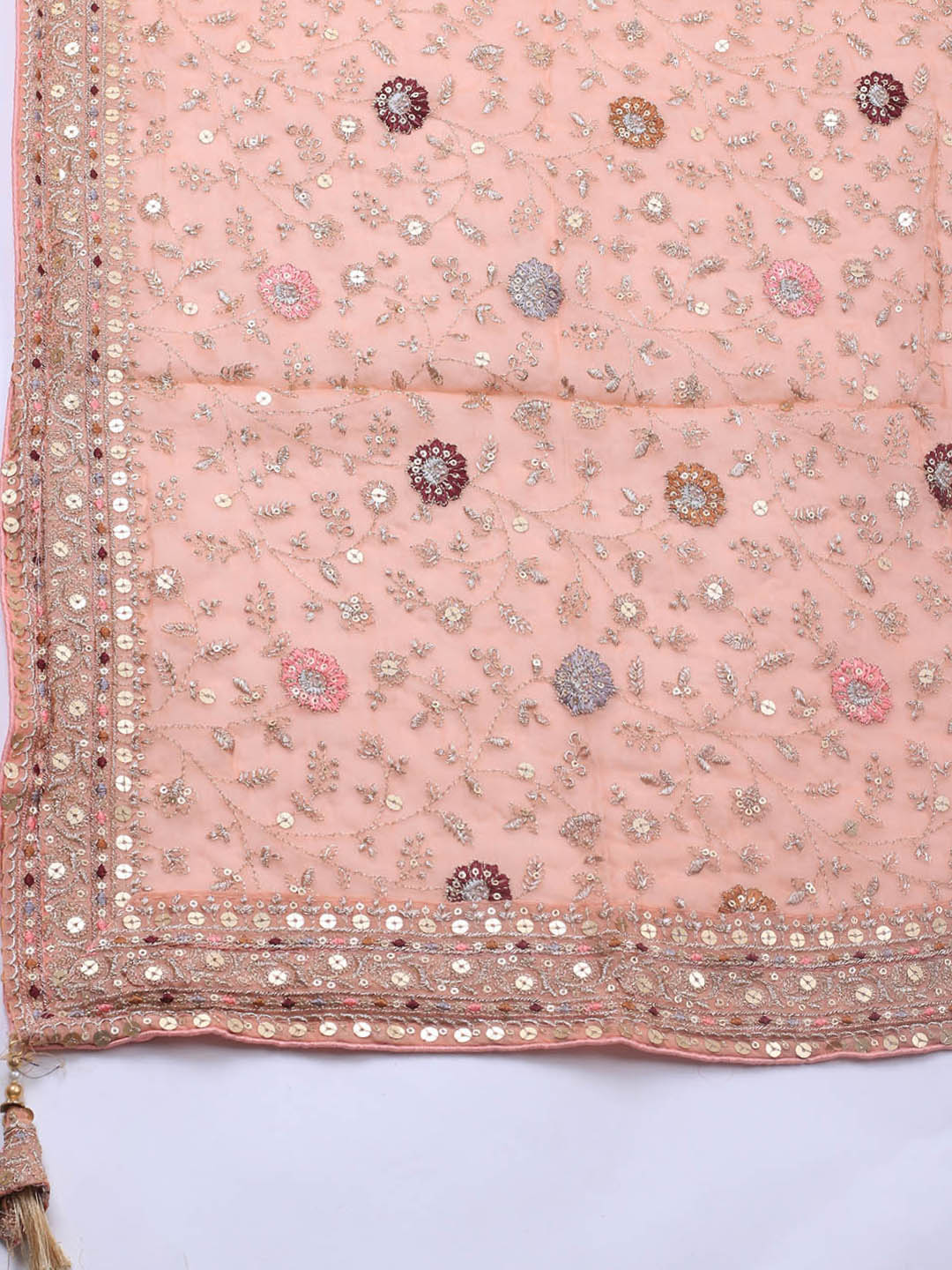 Embroidered Georgette Unstitched Suit Piece With Dupatta