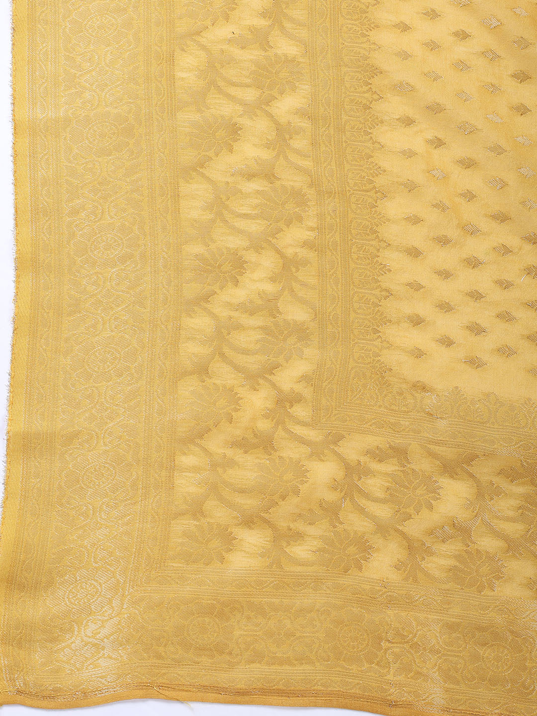 Neck Embroidered Chanderi Unstitched Suit With Dupatta