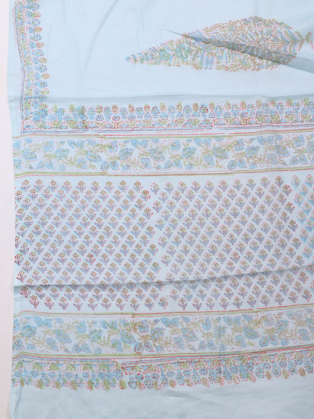 Printed Cotton Blend Unstitched Suit Piece With Dupatta
