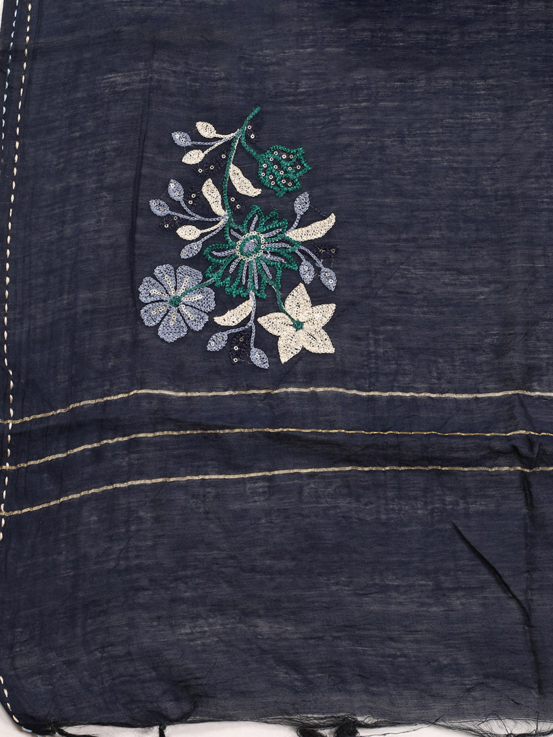 Neck Embroidered Cotton Blend Unstitched Suit With Dupatta