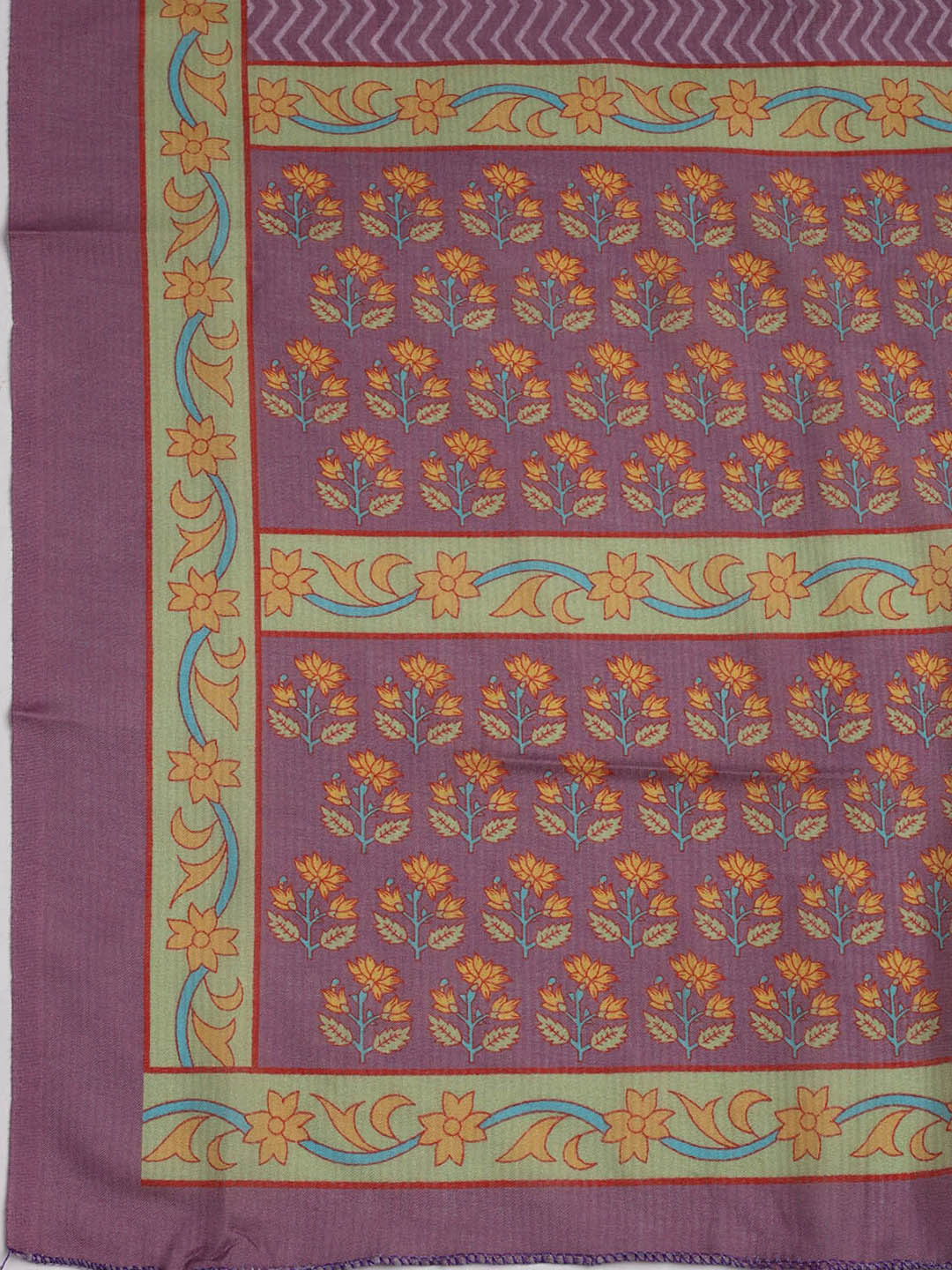 Printed Cotton Blend Unstitched Suit Piece With Dupatta