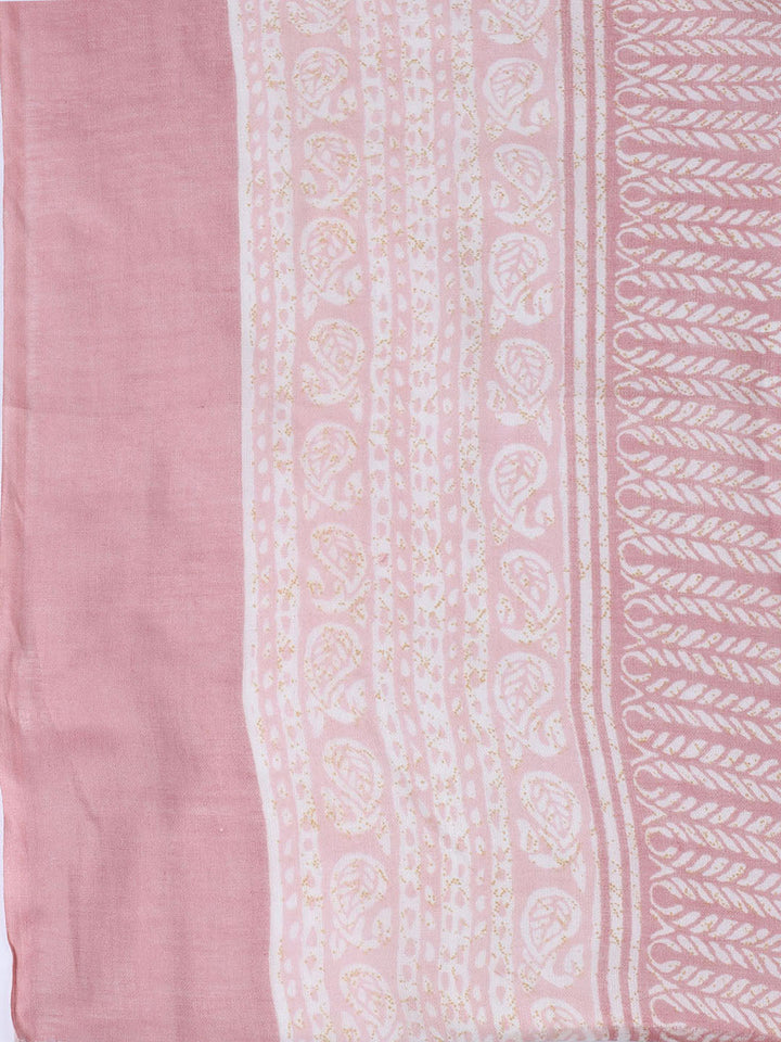 Neck Patti Cotton Blend Unstitched Suit With Dupatta