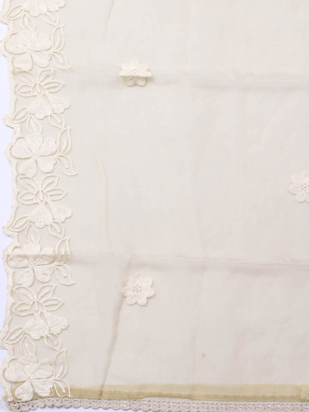 Neck Embroidery Chanderi Unstitched Suit With Dupatta