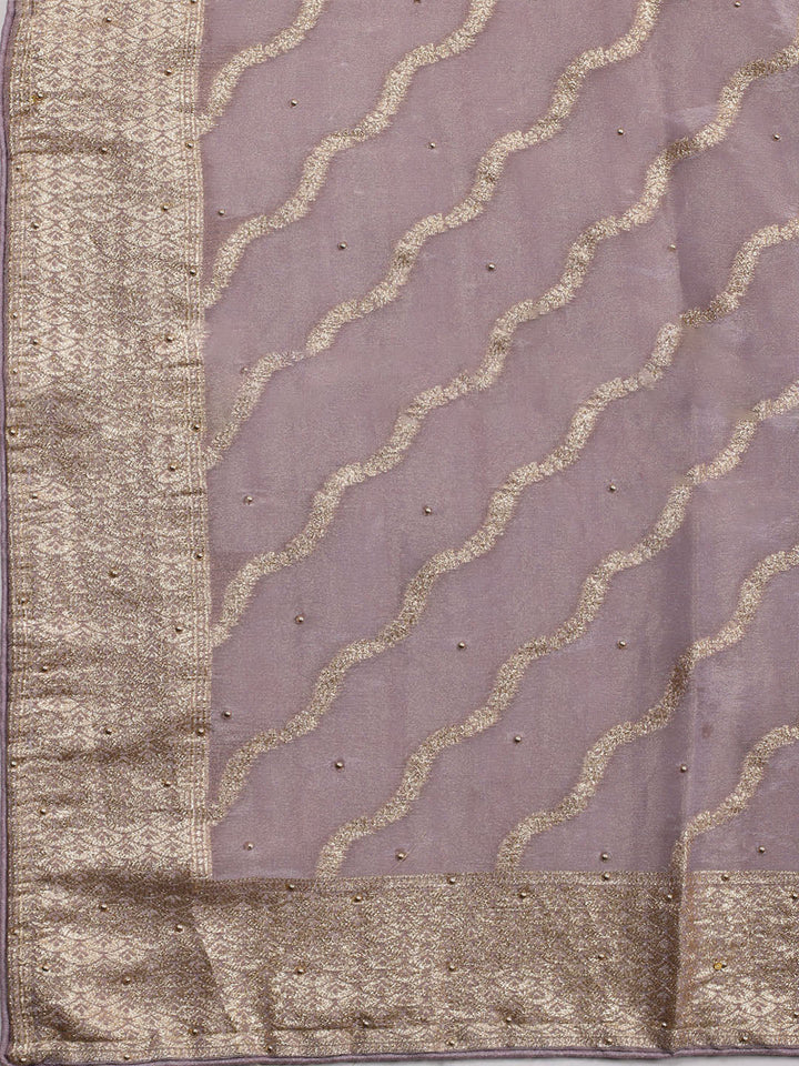 Woven Tissue Unstitched Suit Piece With Dupatta