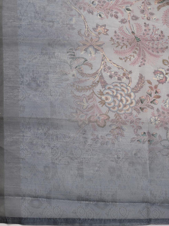 Embroidered Chanderi Unstitched Suit Piece With Dupatta