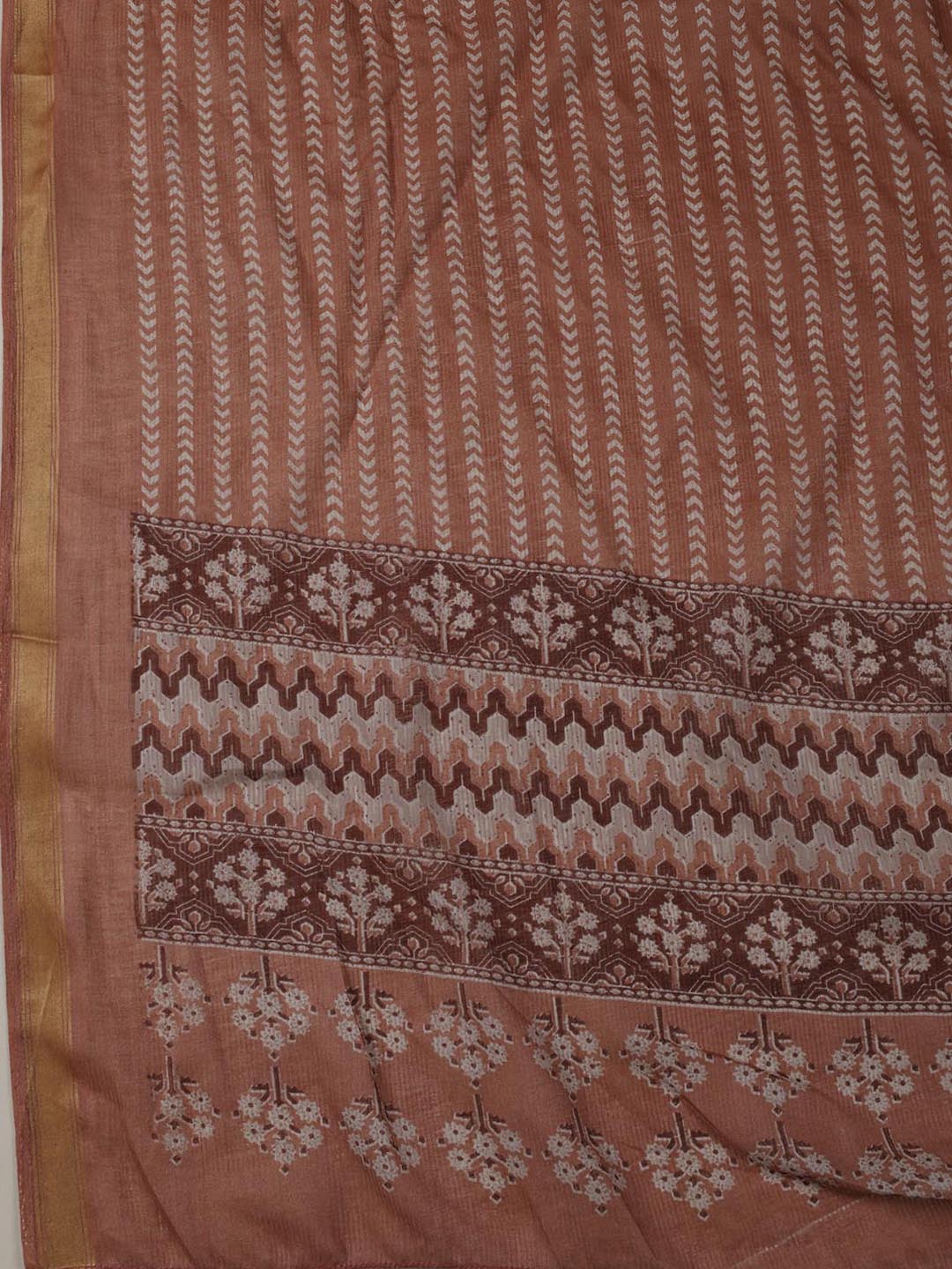 Printed Cotton Blend Unstitched Suit Piece With Dupatta