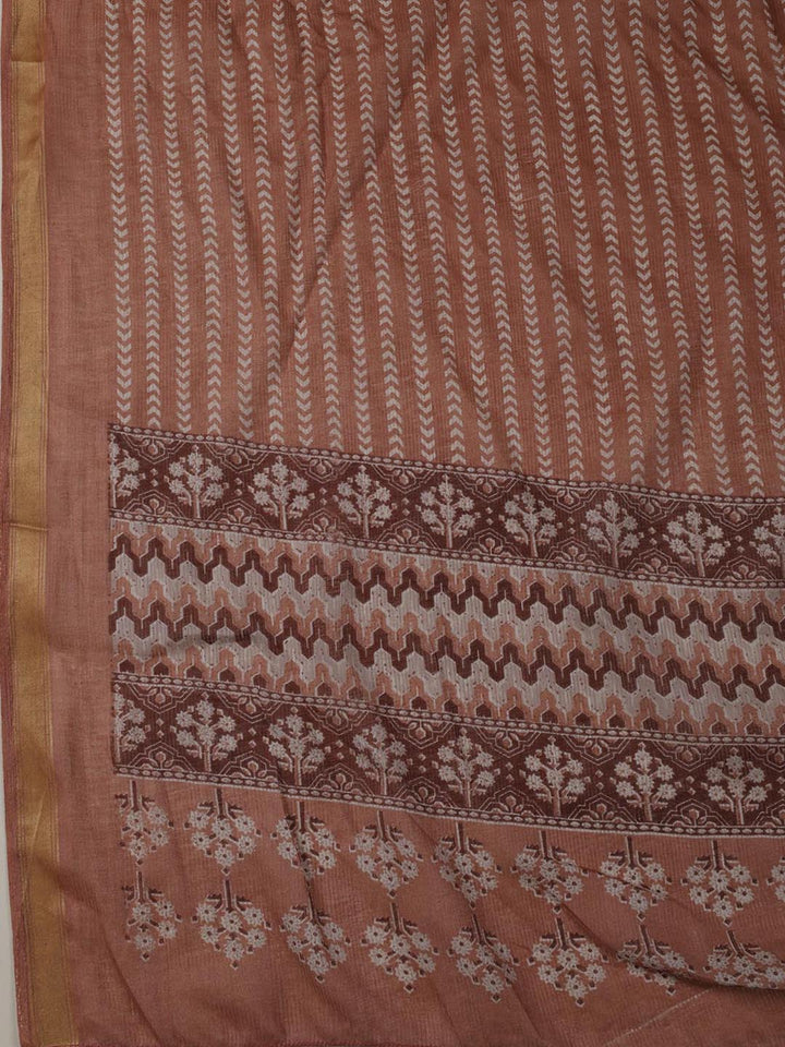 Printed Cotton Blend Unstitched Suit Piece With Dupatta