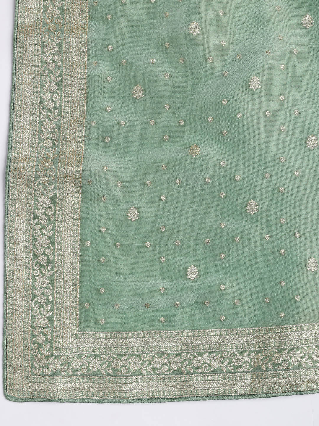 Embroidered Art Silk Unstitched Suit Piece With Dupatta