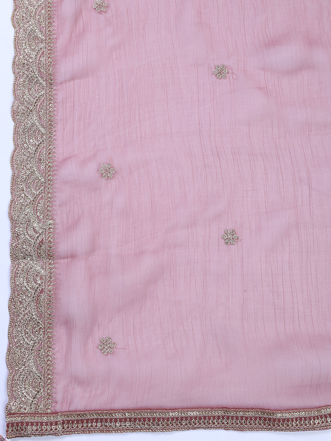Neck Embroidered Tissue Unstitched Suit With Dupatta