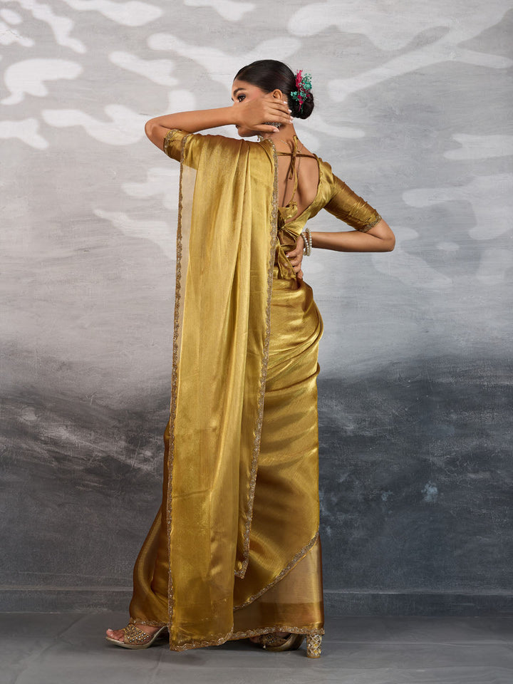Embroidered Burberry Saree