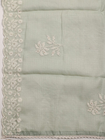 All Over Embroidered Cotton Blend Unstitched Suit With Dupatta