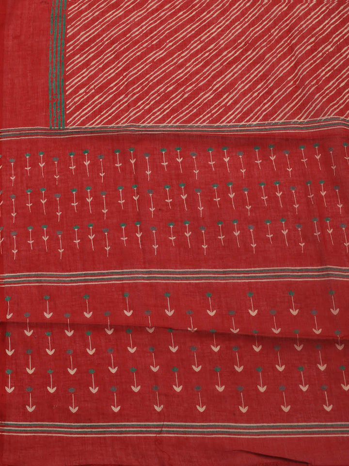 Printed Cotton Blend Unstitched Suit With Dupatta
