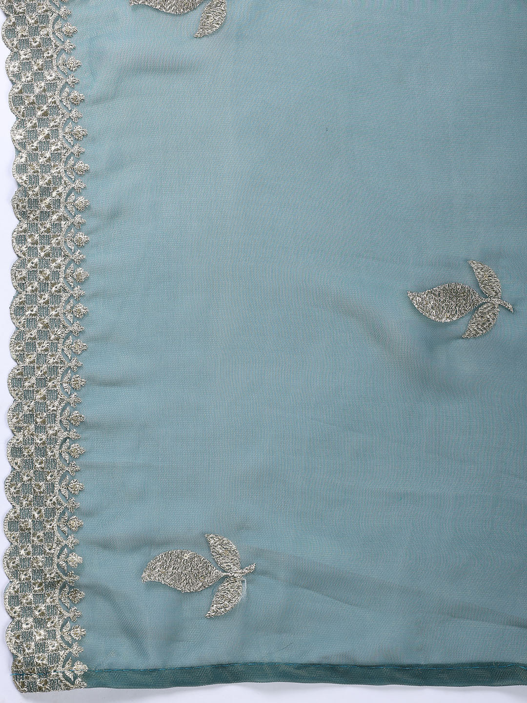 Neck Embroidered Tissue Unstitched Suit With Dupatta