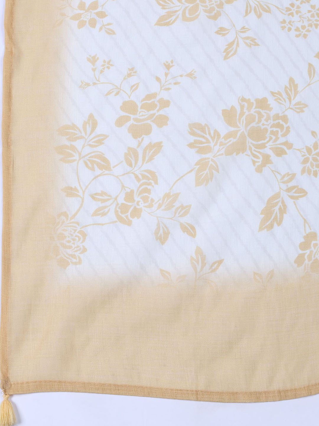 Floral Printed Linen Unstitched Suit With Dupatta
