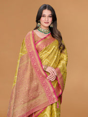 Zari Jaal Cotton Woven Saree