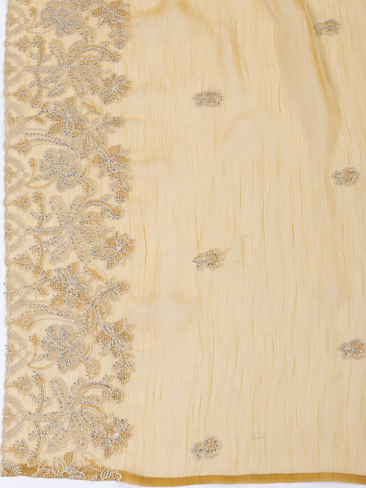 Embroidered Organza Unstitched Suit With Dupatta
