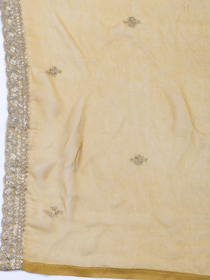 Neck Embroidered Tissue Unstitched Suit With Dupatta