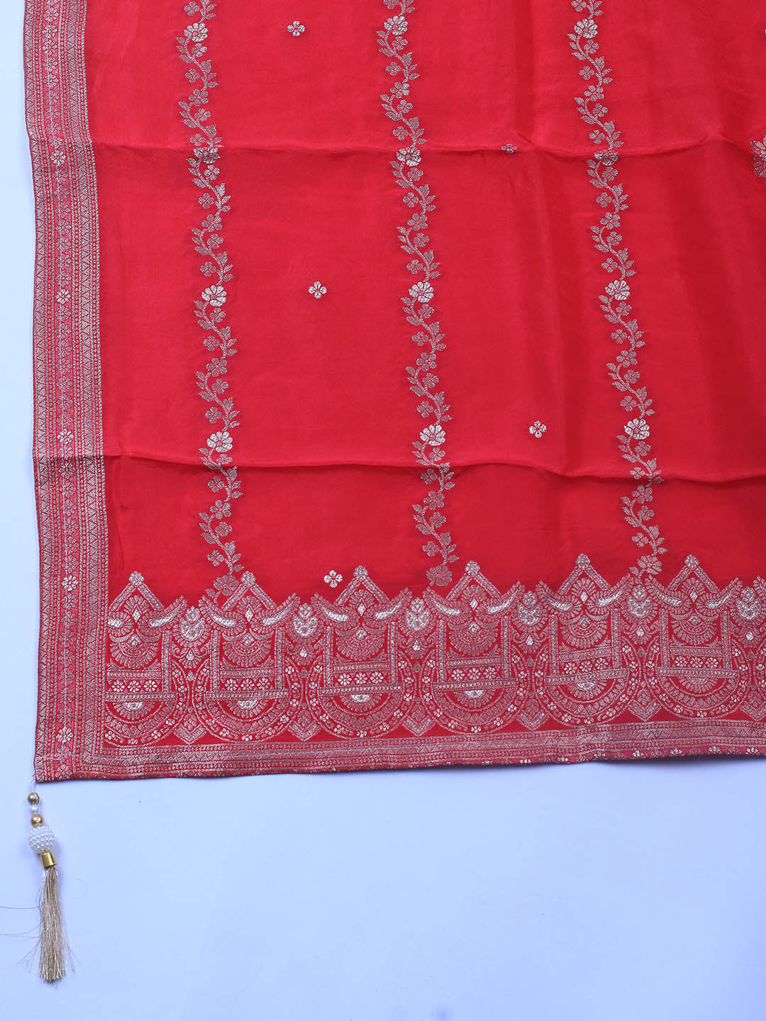 Embroidery Chanderi Unstitched Suit With Dupatta