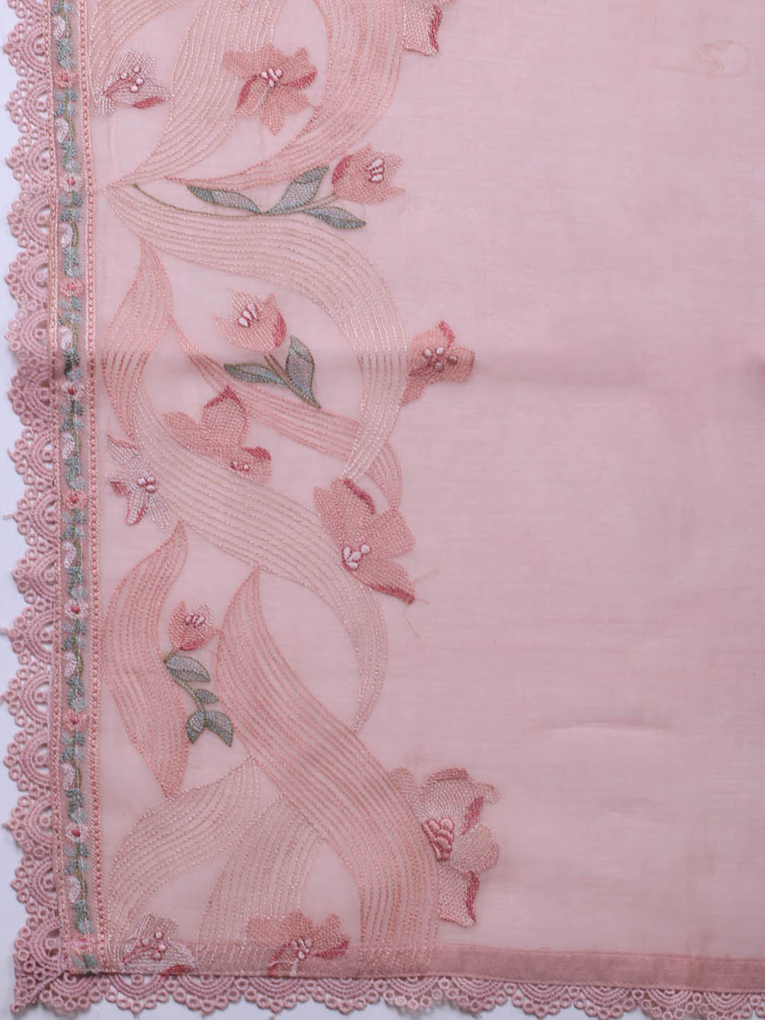 Embroidery Chanderi Unstitched Suit With Dupatta