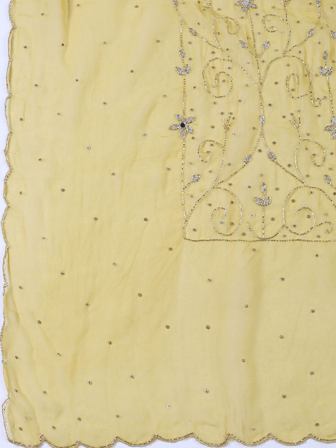Neck Embroidered Organza Unstitched Suit With Dupatta