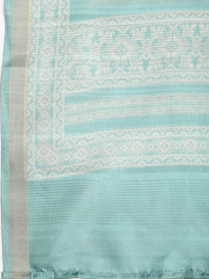 Embroidered Chanderi Unstitched Suit Piece With Dupatta