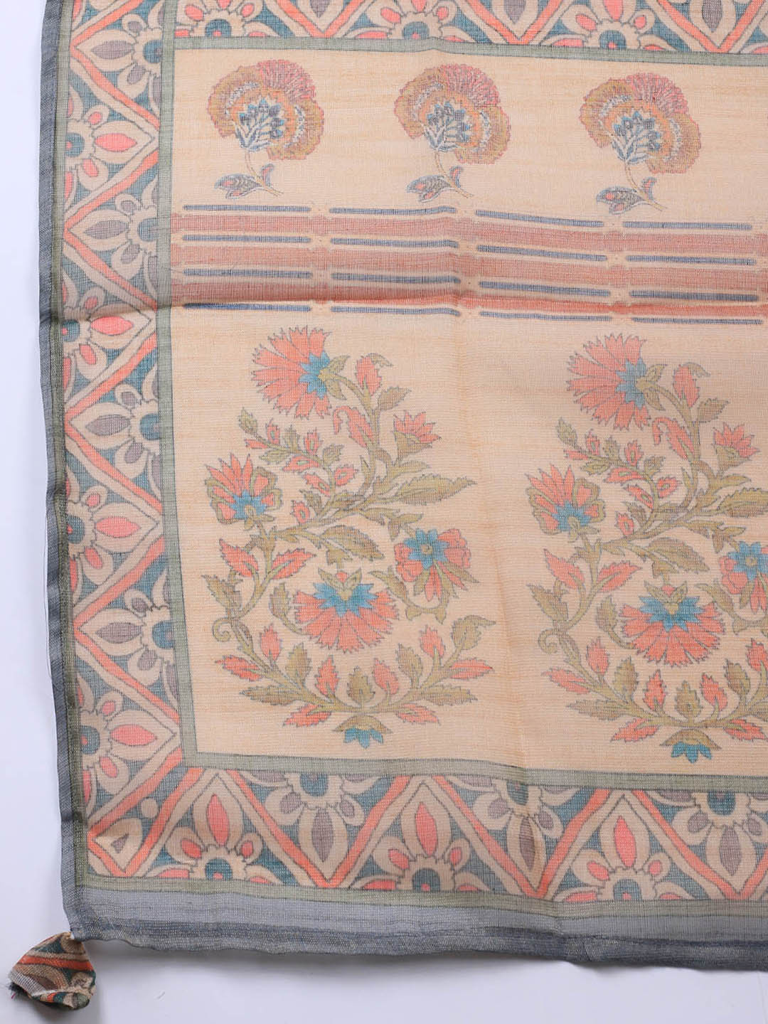 Embroidered Tissue Unstitched Suit Piece With Dupatta
