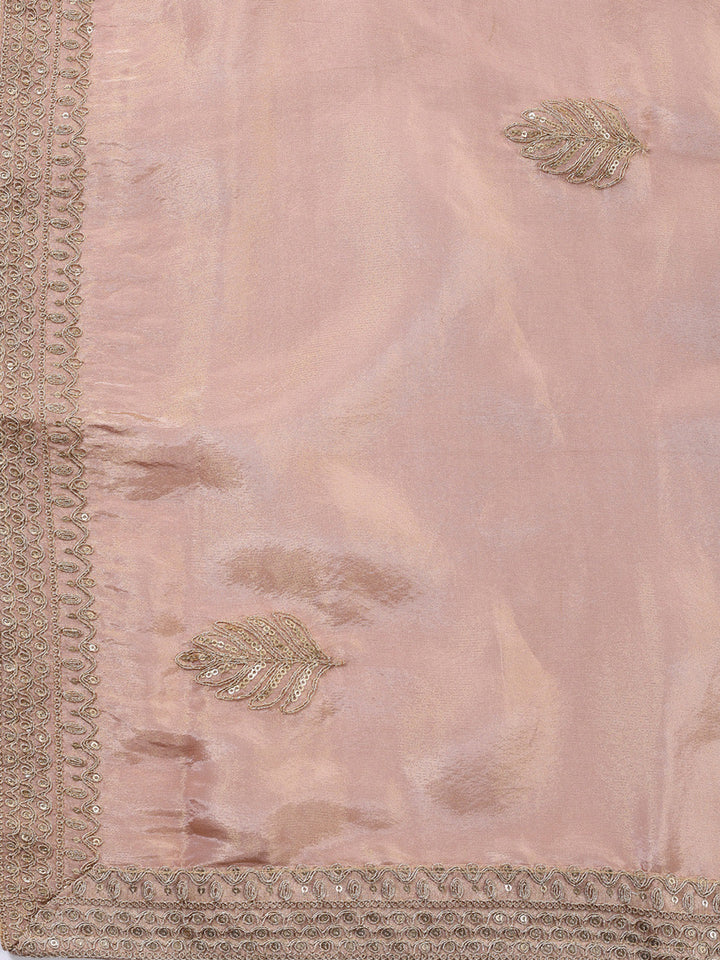 Neck Embroidered Tissue Unstitched Suit With Dupatta