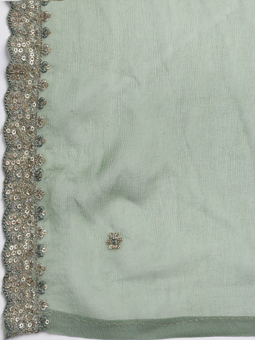 Patch Neck Art Silk Unstitched Suit With Dupatta