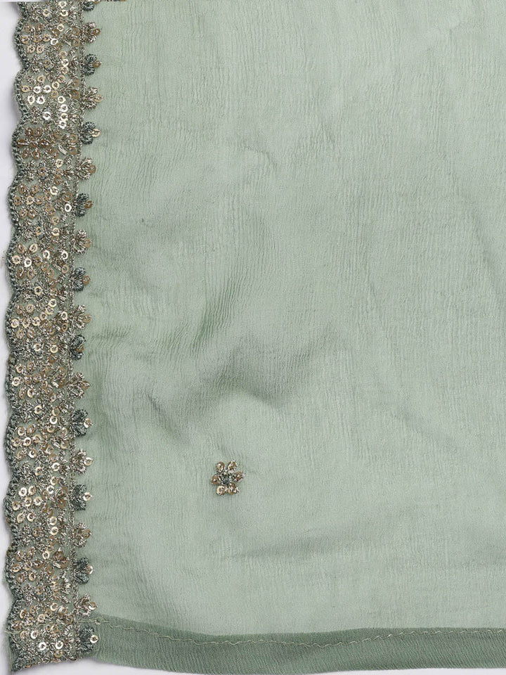 Patch Neck Art Silk Unstitched Suit With Dupatta