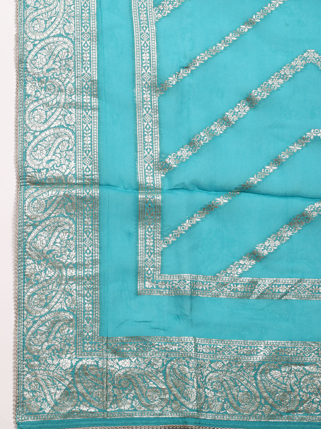 Neck Embroidered Organza Unstitched Suit Piece With Dupatta