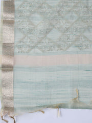 Woven Tissue Unstitched Suit With Dupatta