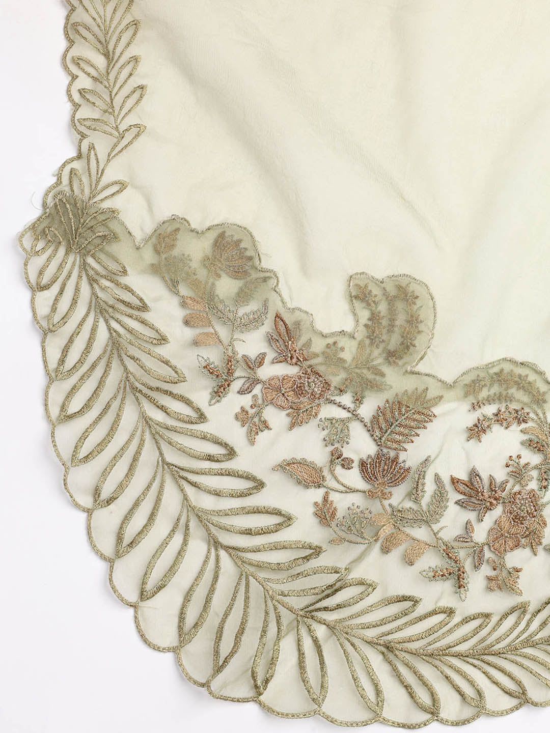 Neck Embroidered Organza Unstitched Suit Piece With Dupatta