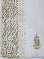 Neck Work Cotton Blend Unstitched Suit With Dupatta