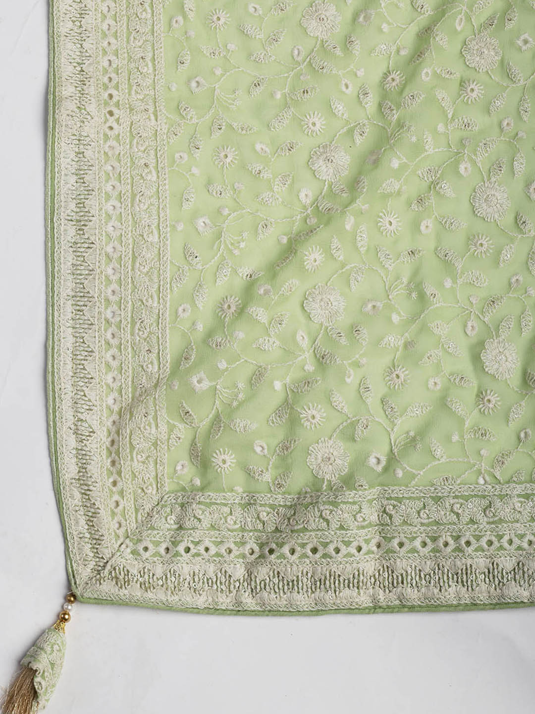 Embroidered Georgette Unstitched Suit Piece With Dupatta