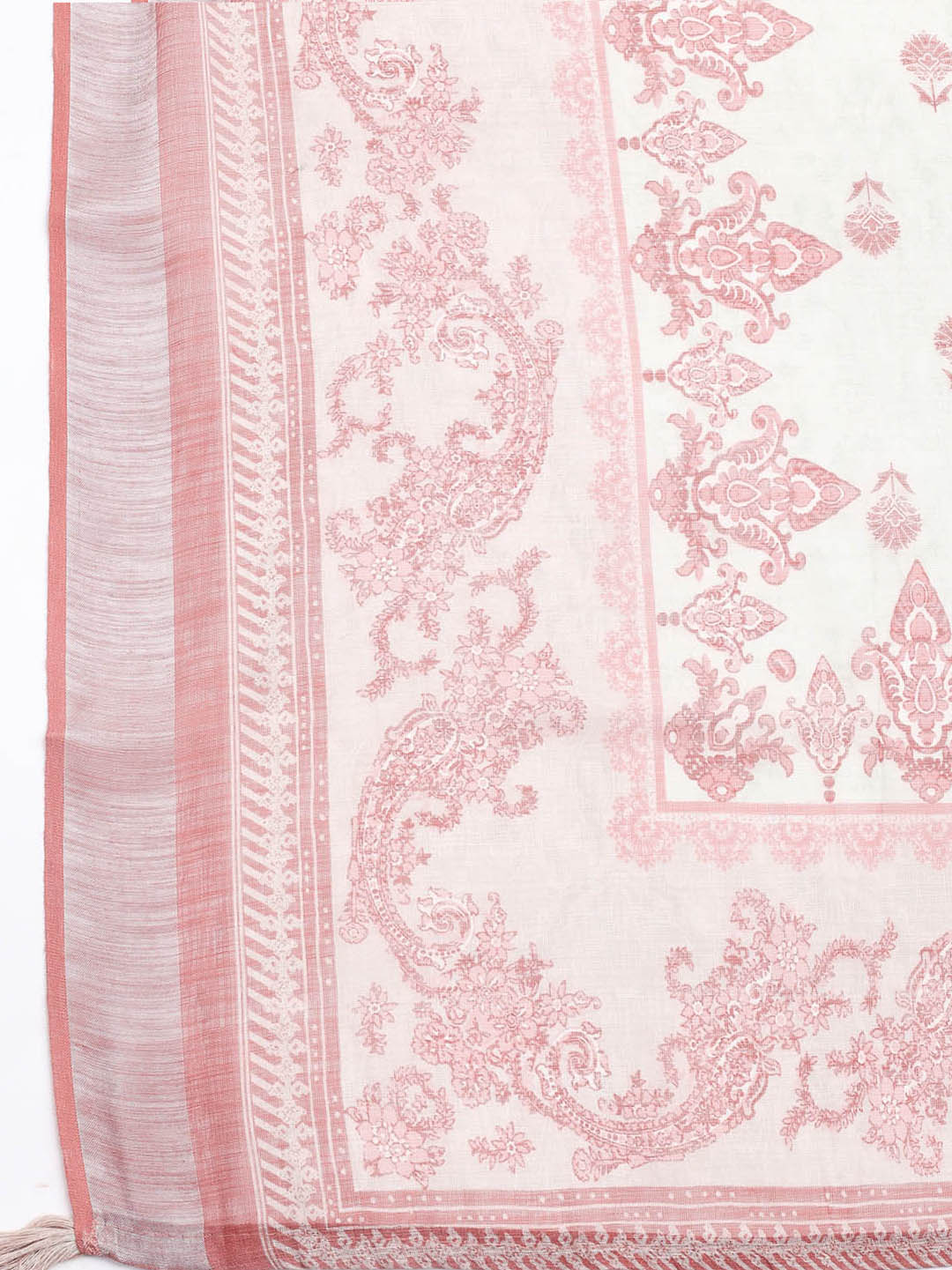 Printed Linen Unstitched Suit Piece With Dupatta