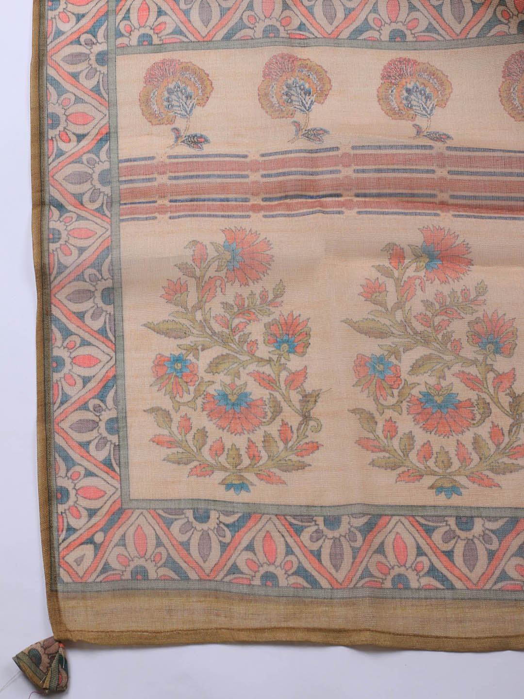 Embroidered Tissue Unstitched Suit Piece With Dupatta