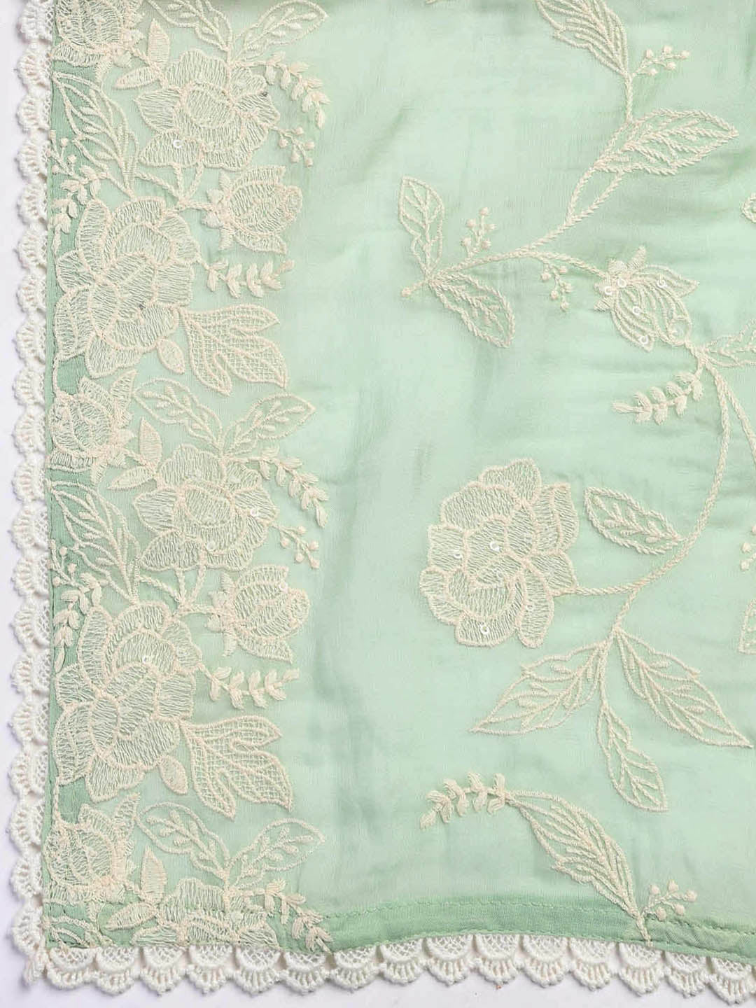 Embroidery Linen Unstitched Suit With Dupatta