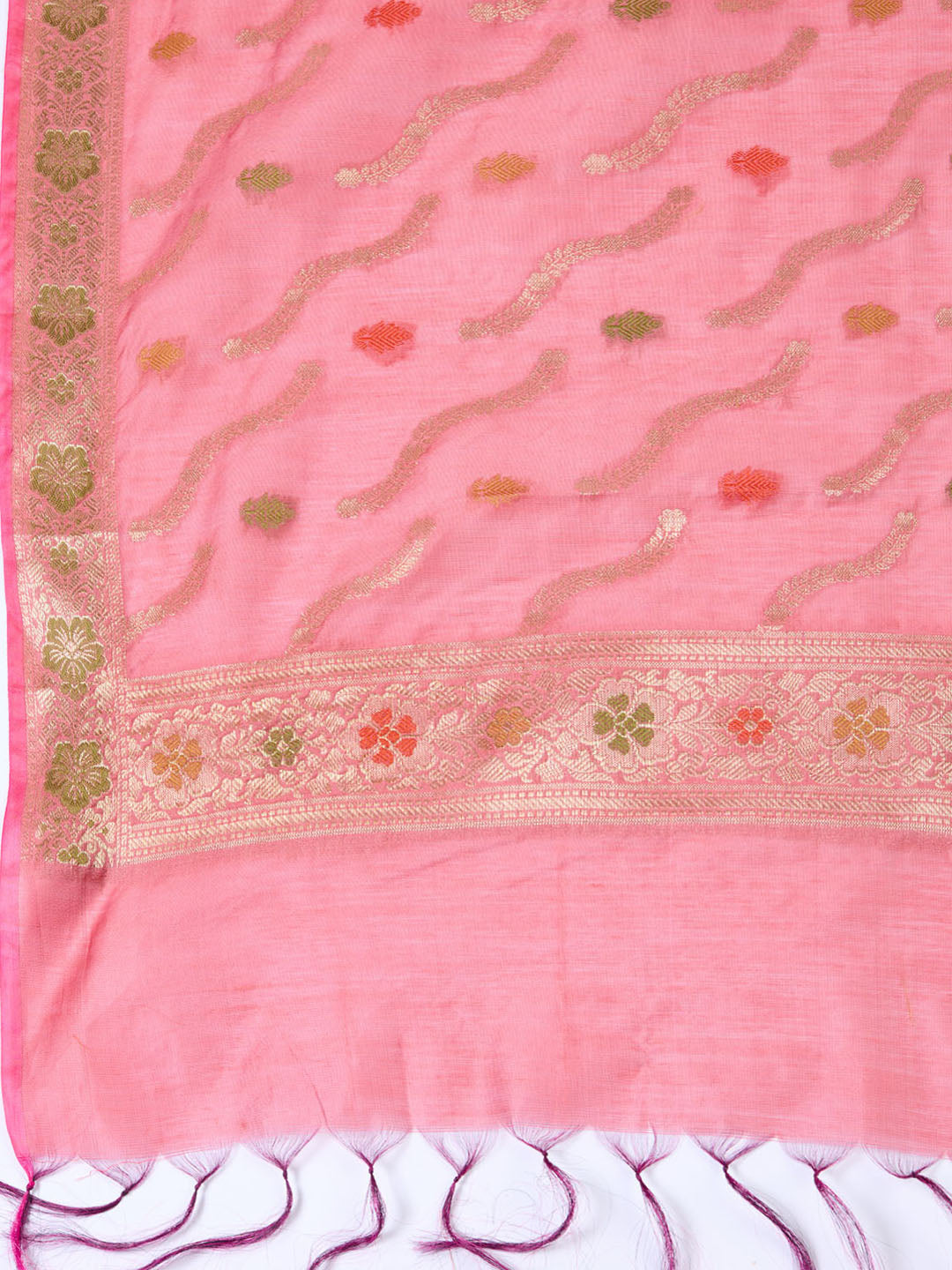 Woven Chanderi Unstitched Suit With Dupatta