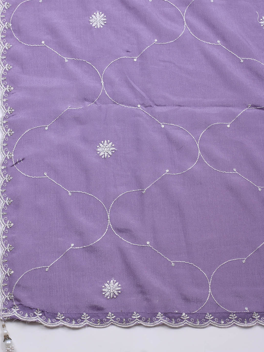 Embroidered Art Silk Unstitched Suit Piece With Dupatta