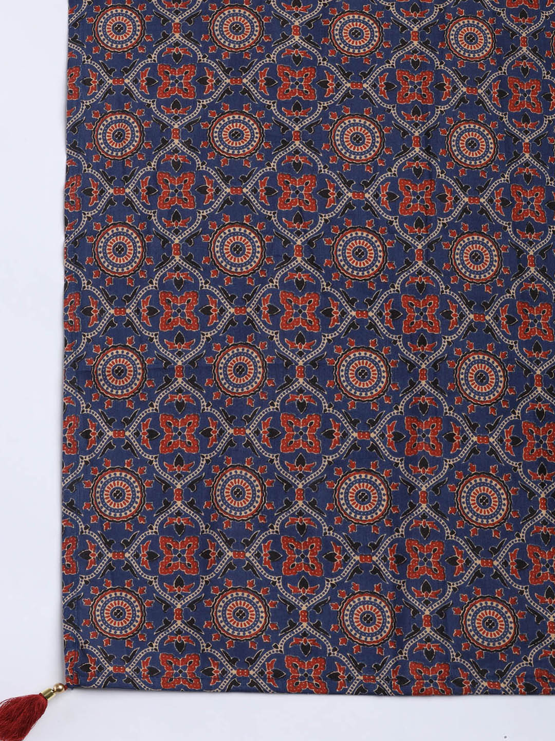 Neck Mirror Work Cotton Blend Unstitched Suit With Dupatta