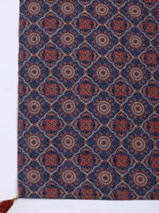 Neck Mirror Work Cotton Blend Unstitched Suit With Dupatta