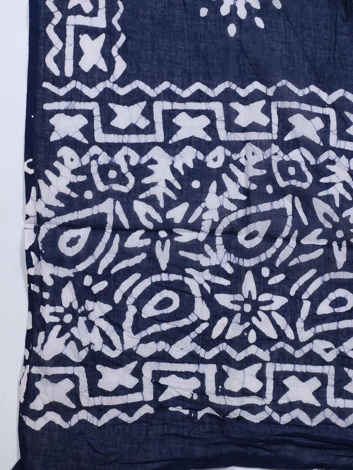 Printed Cotton Blend Unstitched Suit With Dupatta
