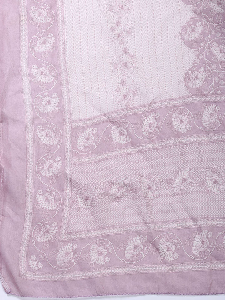 Printed Cotton Blend Unstitched Suit Piece With Dupatta