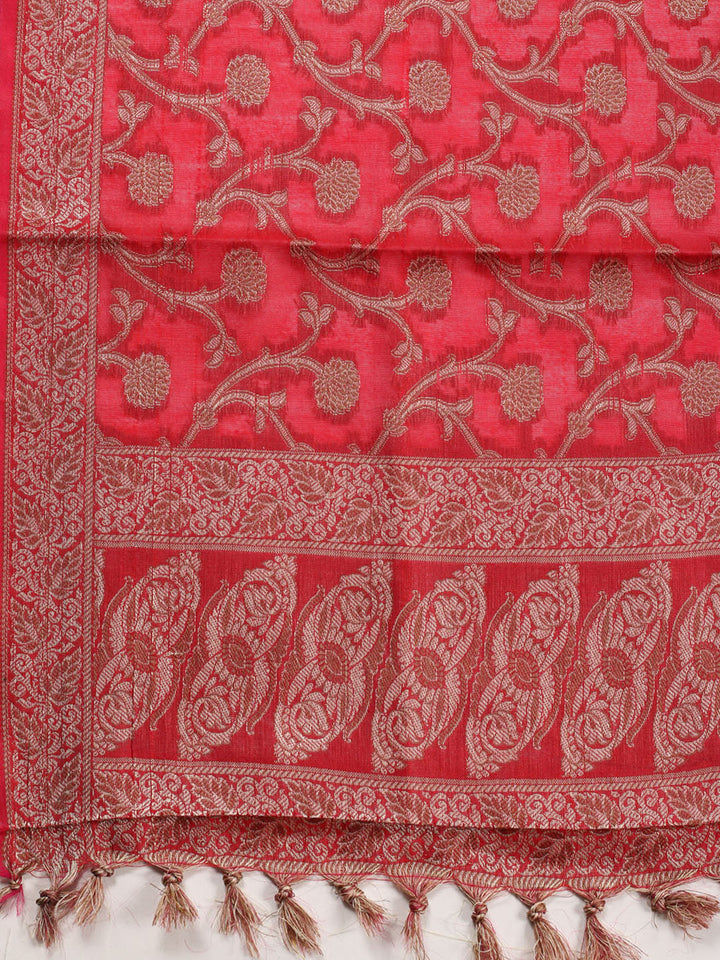 Woven Chanderi Unstitched Suit Piece With Dupatta
