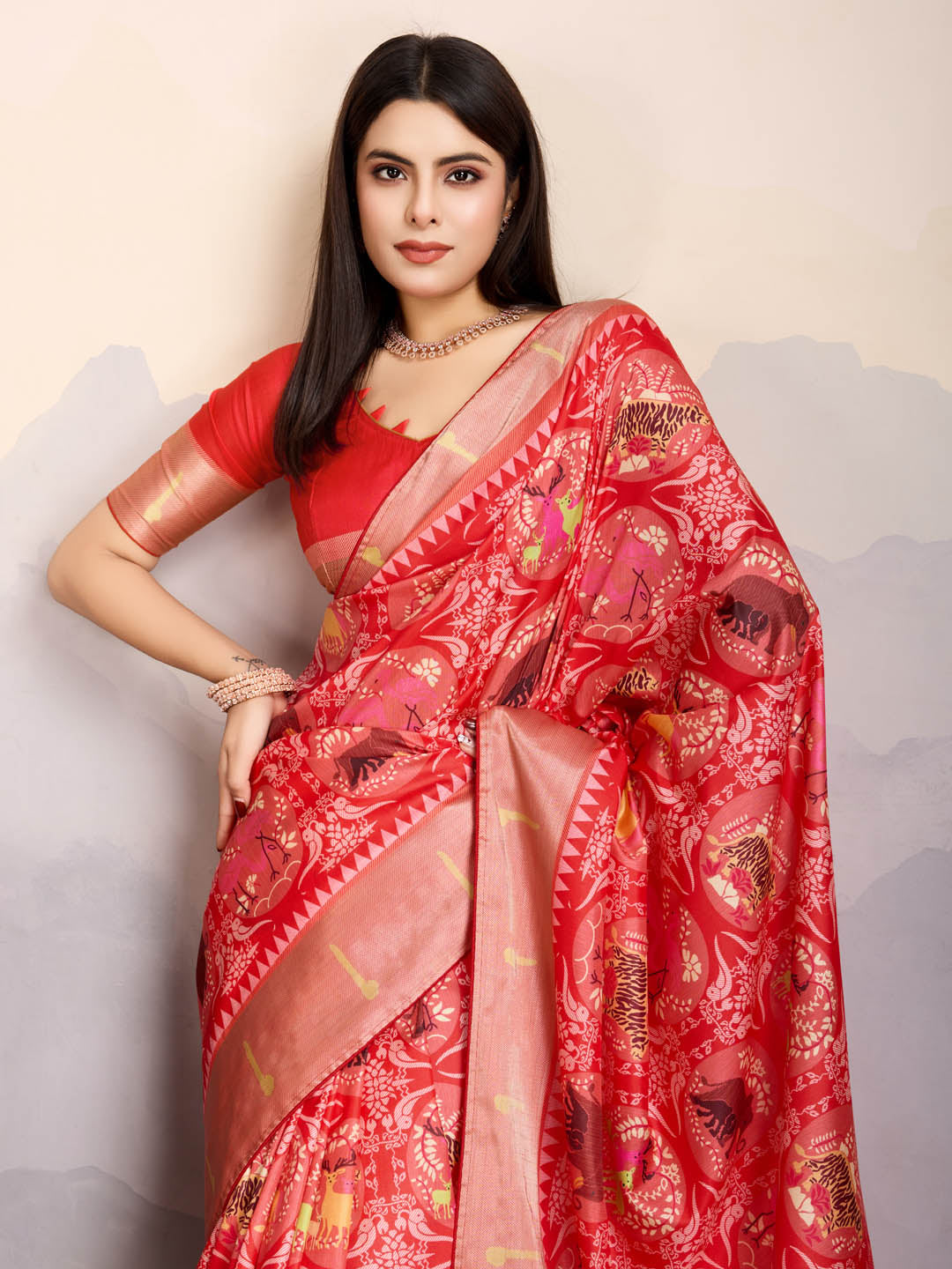 Printed Art Silk Saree