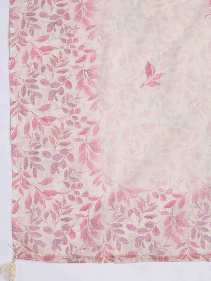 Printed Cotton Blend Unstitched Suit Piece With Dupatta
