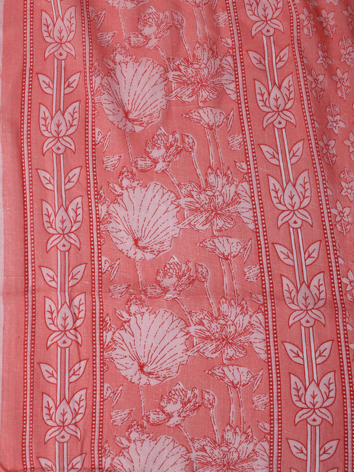 Neck Woek Cotton Blend Unstitched Suit With Dupatta
