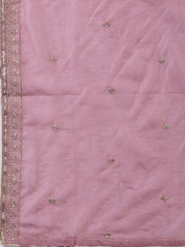 Neck Embroidered Cotton Blend Unstitched Suit With Dupatta